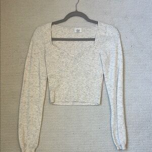 Aritzia Women's Cream Long Sleeve Top